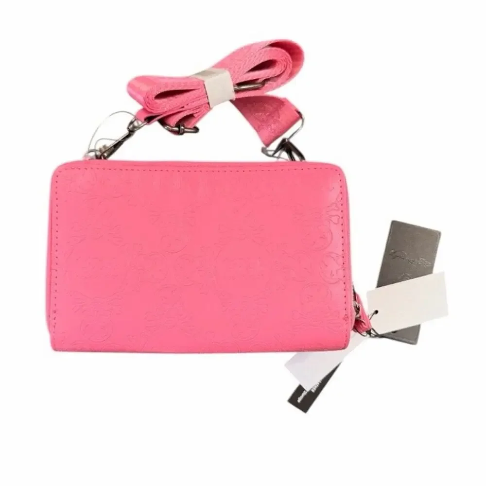 Ed Hardy Fuchsia Pink 3-in-1 Phone Wallet Crossbody
